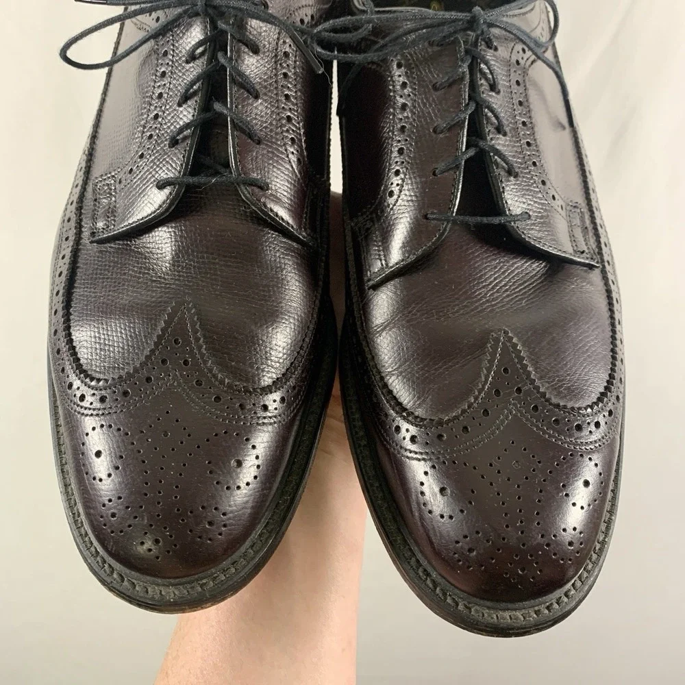 Executive Imperial Mens Brogue Wingtip Derby Dress Shoes Size 11 D Burgundy USA